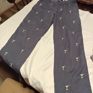 J.CREW Men's 32/32 Chino Pants Martini Embroidery Preppy Old Money Classiccore